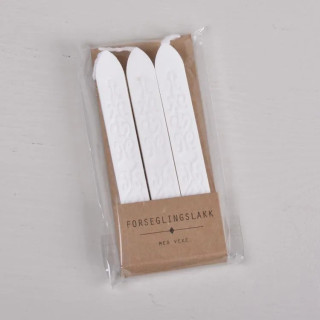 Forseglingsvoks med veke - Hvit - 3pk