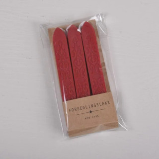 Forseglingsvoks med veke - Rød - 3pk