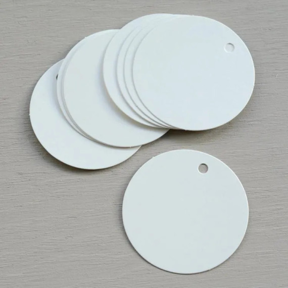 Gavelapp RUND Hvit - 10pk