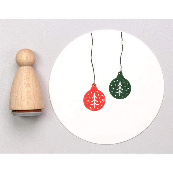 Stempel Julekule med juletre