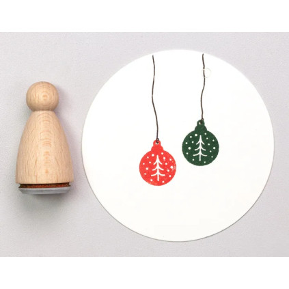 Stempel Julekule med juletre