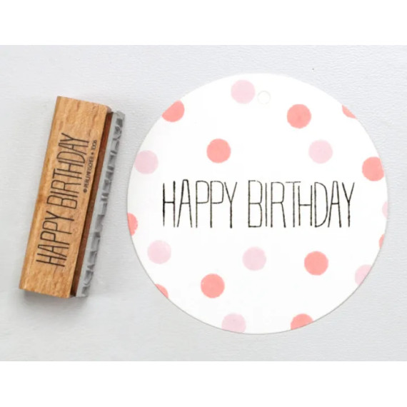 Stempel HAPPY BIRTHDAY liggende