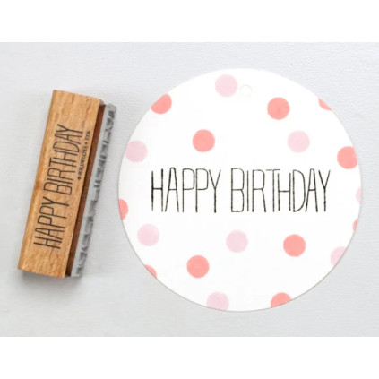 Stempel HAPPY BIRTHDAY liggende