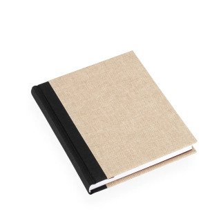 Notatbok A6+ Upcycled - Sand/Black Spine