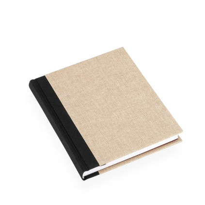 Notatbok A6+ Upcycled - Sand/Black Spine