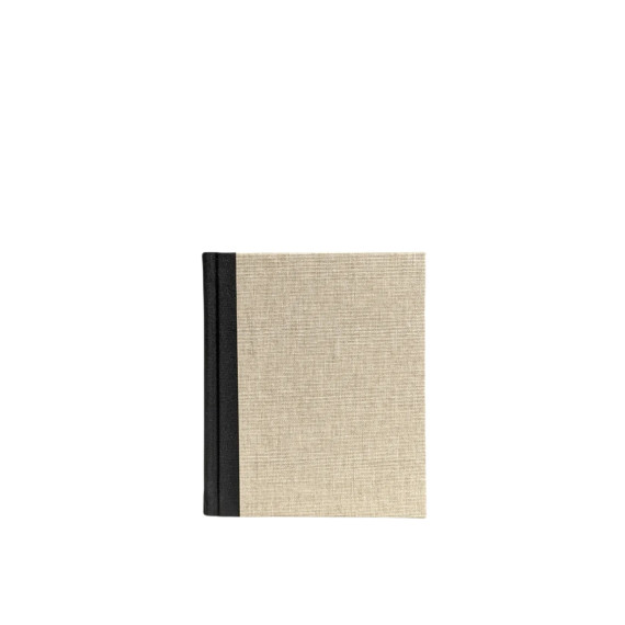 Notatbok A6+ Upcycled - Sand/Black Spine