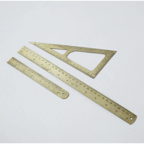 Linjal Triangel Brass