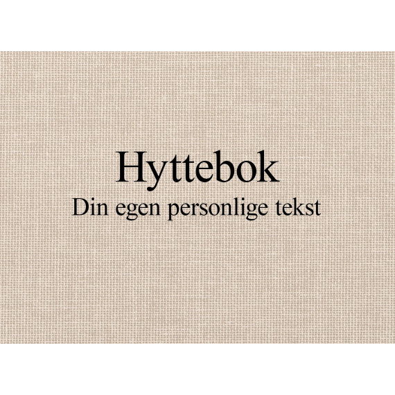 Personlig preg HYTTEBOK