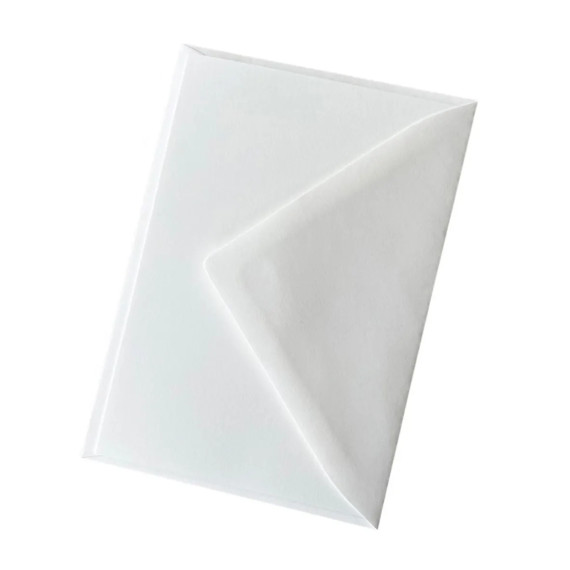5pk Kort & Konvolutter A6+ - Hvit/Hvit