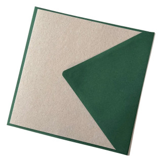 5pk Kort & Konvolutter Kvadrat - Kvist/Grønn