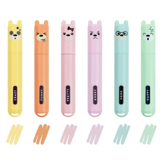Markeringstusjer Mini 6pk Pastel