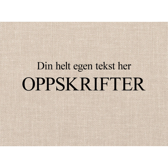 Personlig preg OPPSKRIFTER