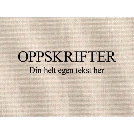 Personlig preg OPPSKRIFTER