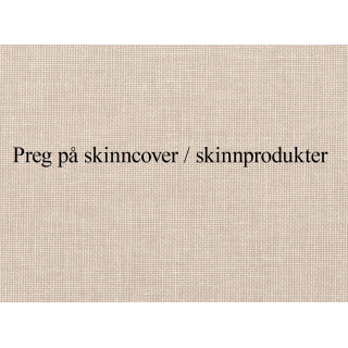 Personlig preg av navn/initialer/kort linje på Skinncover