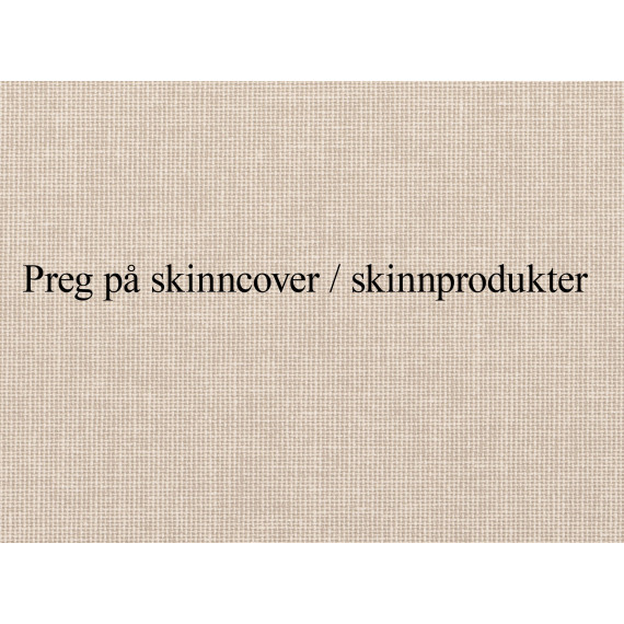 Personlig preg av navn/initialer/kort linje på Skinncover
