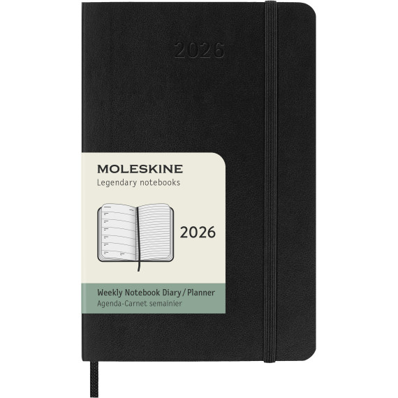 Kalender Moleskine 2026 Small - Sort