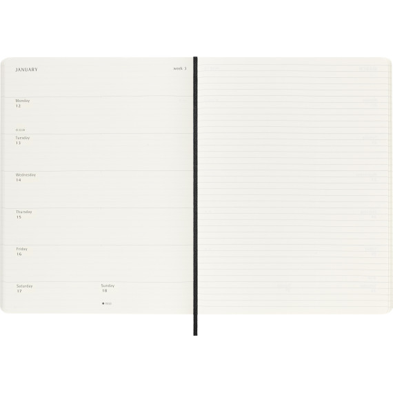 Kalender Moleskine 2026 Large - Sort