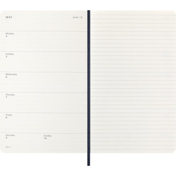 Kalender Moleskine 2026 Medium - Blå