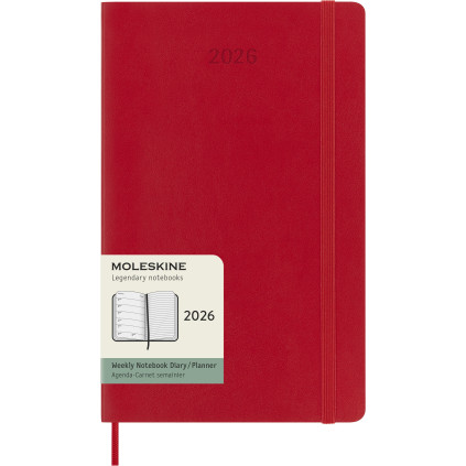 Kalender Moleskine 2026 Medium - Rød