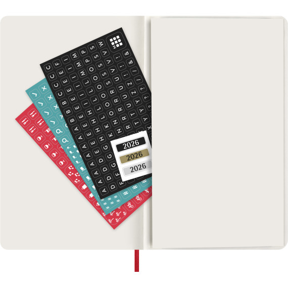 Kalender Moleskine 2026 Medium - Rød