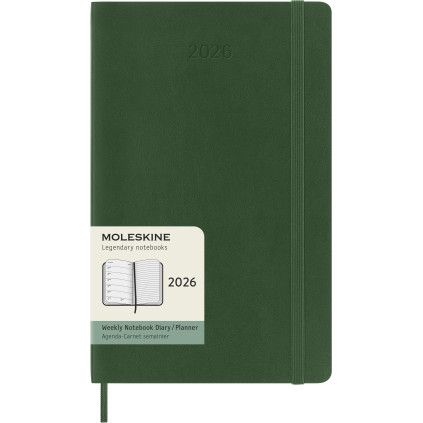 Kalender Moleskine 2026 Medium - Grønn