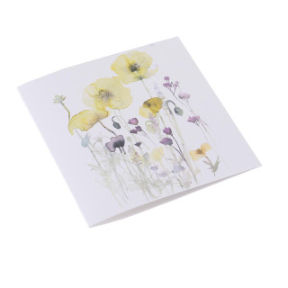 Kort med konvolutt - Blomster Lime/Grønn