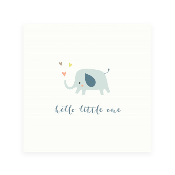 Kort med konvolutt - Baby Elefant