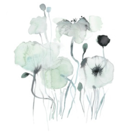 Kort med konvolutt - Valmueeng Dusty Green