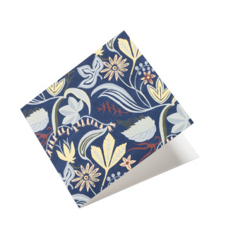 Kort med konvolutt - Blomstermotiv Särö Blå