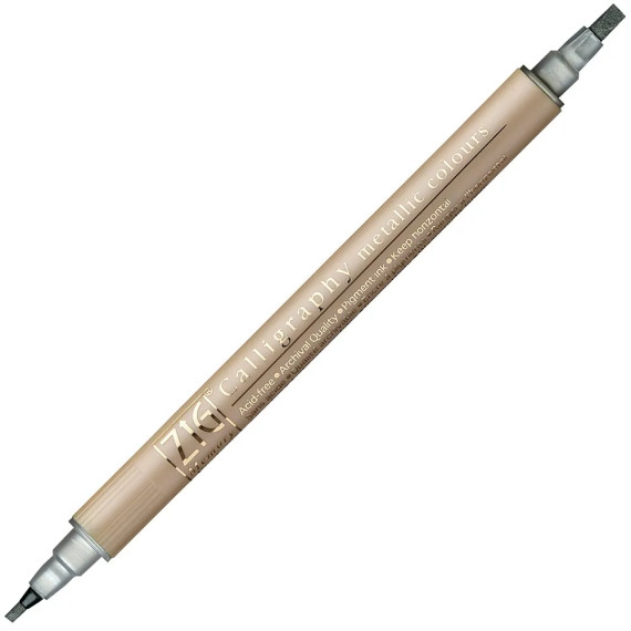 Kalligrafitusj Metallic Sølv - To bredder