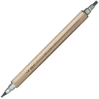Kalligrafitusj Metallic Sølv - To bredder