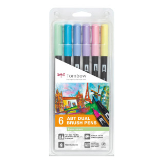 Brush Pen Dual Brush Pastel 6pk
