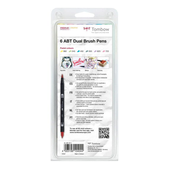 Brush Pen Dual Brush Pastel 6pk