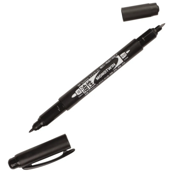 Supertusj Sort - med Twintip 0,4/0,8mm