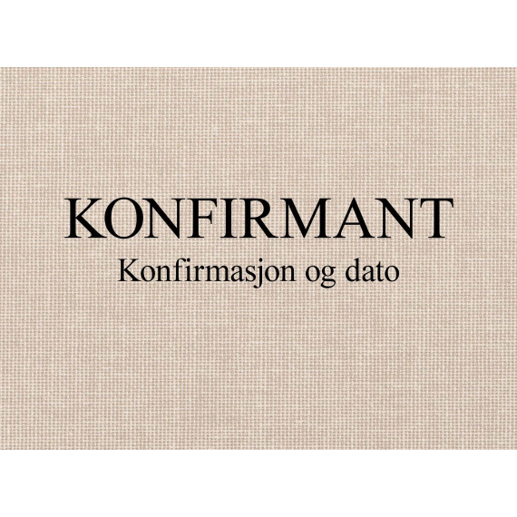 Personlig preg Konfirmasjon