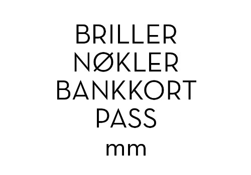 BRILLER / NØKLER / BANKKORT / PASS / SKRIVESAKER